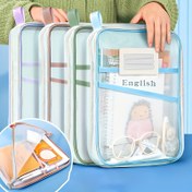 Resim 4 adet A4 Fermuarlı Dosya Klasörü - 3 Katmanlı Kalın File & Şeffaf Naylon Belge Düzenleyici ile Pastel Tutacaklar, Okul, Ofis Malzemeleri, Sınavlar, Kitaplar ve Belgeler için Çok Bölmeli Depolama, Masaüstü Dosya Düzenleyici, Okul Kırtasiye Düzenleyici, Pastel Tutacak Tasarımı, Dayanıklı Fermuar Kapatma 