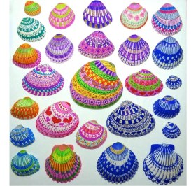 Resim MCM Group Kabuk Boyama Seti- Deniz Kabuğu Boyama -Shell Painting -Sanatsal Hobi Boyama Seti 