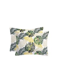 Resim %100 Pamuk Fermuarlı Yastık Kılıfı 50x70 2 Adet Yeşil - Sarı 