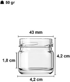 Resim Afracam 29 ml Konserve Küçük Numune Kavanoz Siyah Metal Kapaklı Şeffaf Cam 29 cc Paşabahçe (25) 