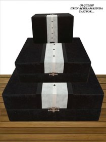 Resim Hasret Çeyiz Sandık Gelin Damat Bavul Çanta Çeyiz Bohça Kutusu 3lü 0555 