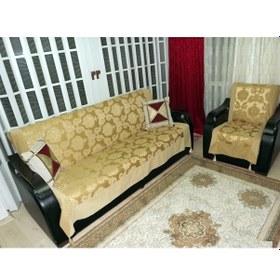 Resim Milenyum Saraylı Lüx Maxi Koltuk Örtüsü Takımı (3+3+1+1)-Altın 