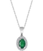 Resim Sirius Oval Zümrüt ve Pırlanta Taşlı Kolye 0804P0044 
