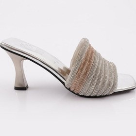 Resim Dgn Ykb-07 Kadin Taş Şeritli Terlik YKB-07-1563-R3091 Gümüş 