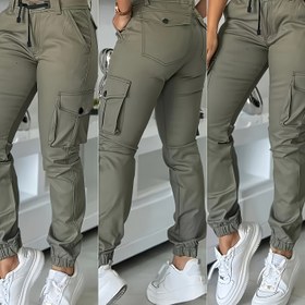 Resim Kadınlar İçin Çoklu Cep ve Fermuarlı Cepli Zeytin Yeşili Kargo Pantolon - Ayarlanabilir Bel İpi & Bilek Manşetli, Tüm Mevsimler için Dayanıklı İş Giysisi, Makinede Yıkanabilir Taktiksel Outdoor Pantolon 