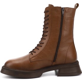 Resim Gönderi R Kadın Taba Floter Fermuarlı Kalın Taban Hakiki Deri Postal Bot Dkzb61351455 Taba Floter 