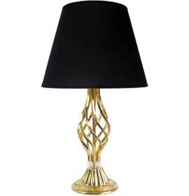 Resim Dekovien Modern Gold Burgulu Ayak Siyah Abajur 