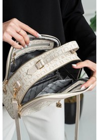 Resim Just Polo Günlük Kombinlere Uygun Kadın Ayarlanabilir Askılı El Ve Omuz Çantası Orijinal Shopper Krem 