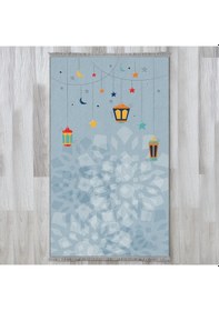 Resim Evaşk Çocuk Seccadesi Namazlık Dokuma Halı Kaymaz Muslumana Seccade50 x 90 MAVİ 1EVASK410M50 