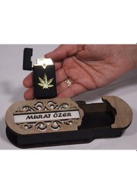 Resim Çakmak Kişiye Özel İsim Yazılı Ve Mdf Tasarım Kutulu No:74 