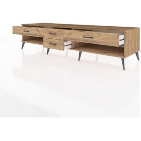 Resim Kronos Tv Ünitesi 4 Çekmeceli 220x59x51 Çam-aytaşı/çam Aytası/atlas Çam - Atlas Çam 