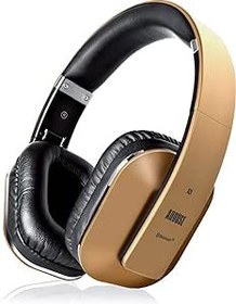 Resim August EP650 – Bluetooth kulaklık v4.2 NFC aptX Low Latency – Stereo kulak üstü kulaklık, Ağustos Audio uygulaması ile kablosuz kulaklık, mikrofonlu, derin bas hoparlörü için, 15 saat pil (altın) 