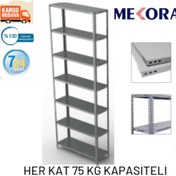 Resim Mekoraf Çelik Raf Sistemi 43X93 2 Metre 7 Raflı Tek Ünite 