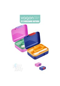 Resim Vagonlife 2 Li Beslenme Kutusu Seçtiğiniz Renkte 2 Adet Gönderilir Pembe - Mavi 