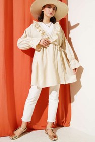 Resim VOLT CLOTHİNG Kadın Fırfırlı Bağlamalı Kimono 