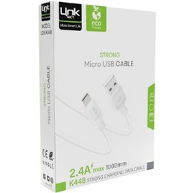 Resim Linktech K448 Strong Micro USB Data/Şarj Kablosu 1mt 2.4A Beyaz 