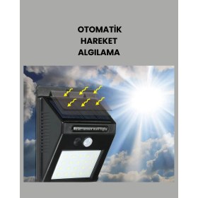 Resim TKÇ Güneş Paneli Ile Şarj Olan 20 LED Dış Mekan Hareket Sensörlü Lamba 