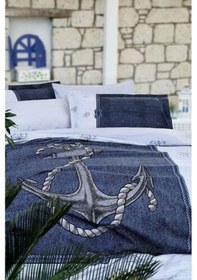 Resim Özdilek Gri Anchor Denim Pike Takımı Tek Kişilik Ranforce 