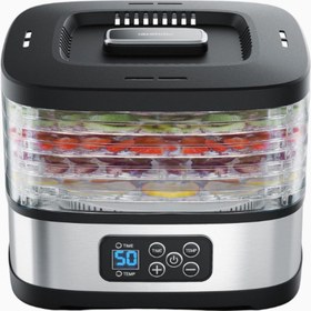 Resim Arendo Paslanmaz Çelik Kurutma Makinesi - 5 Bölmeli, Zamanlayıcı ve Sıcaklık Kontrolü - 240 Watt 