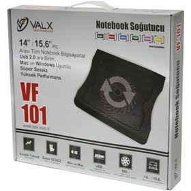 Resim Valx Vf 101 Ledli Fanlı Notebook Soğutucu Siyah 