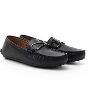 Resim Gönderi(r) Kadın Siyah Tokalı Rok Hakiki Deri Comfort Loafer 