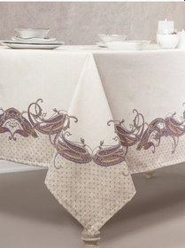 Resim Cotton Box Pano Baskılı Masa Örtüsü Nels Bej 170x170 