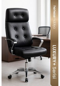Resim Enorm Nubuk Yönetici Koltuğu Makam Koltuğu Ofis Koltuğu Siyah 