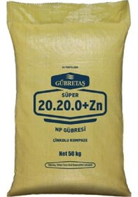 Resim Gübretaş 20.20.0+zn - Katı Gübre 50 Kg Azot, Fosfor Ve Çinko İçerir. 
