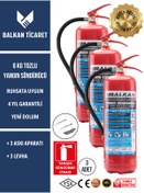 Resim Balkan Ticaret 3 Adet Tozlu Yangın Tüpü 4 Yıllık Ruhsata Uygun (Askı Aparatı, Levha) 