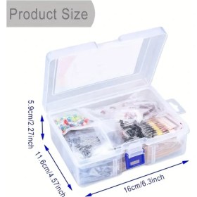 Resim Meridiangoods 1400 Parça Elektronik Komponent Seti Direnç Kondansatör Transistör Diyot Arduino Dıy 