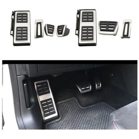 Resim Kırmızı Paslanmaz Çelik Pedal Kapağı Volkswagen Vw Golf 7 8 Gti Mk7 Polo A05 Passat B8 Skoda Kodiaq Rapid Octavia 5e 5f A7 2014-2023 