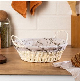 Resim Porsima Mio-020 2li Hasır Görünümlü Yuvarlak Ekmek Sepeti Beyaz 