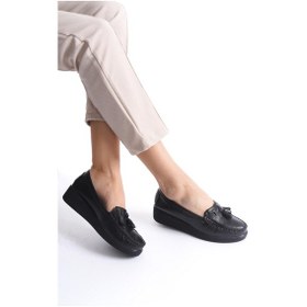 Resim Artı-artı001-7475-501-psk Hakiki Deri Günlük Ortopedik Kadın Bağsız Siyah Roc Ayakkabı 001 