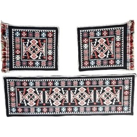 Resim Oto Koltuk Kilim Seti Siyah - Çift Yön Ön Ve Arka Koltuk 3 Parça 