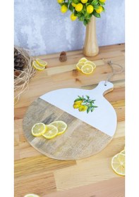 Resim Kangura - Yuvarlak Kesme Tahtası Limon Bambu 