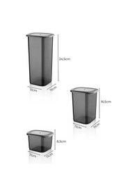 Resim Etiketli 6'lı Antrasit Ekonomik Kırılmaz Saklama Kabı Seti 2x0,5/1,2/1,75 Lt. Antrasit 