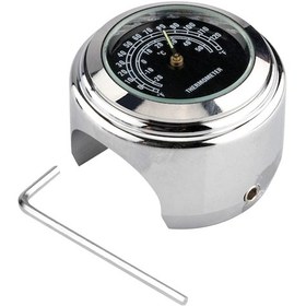 Resim Motosiklet Gidonu Saat Termometre Aydınlık Arama Saati 22-25mm Motosiklet Gidon Thermometer B Diğer 