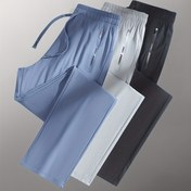 Resim 3 adet Kadın Yaz Spor Pantolonu - Nefes Alabilen, Yüksek Bel, Bağcıklı, Yan Cep Detaylı, Esnek Naylon, Açık Gri, Rahat Spor Giyim, Yaz Rahat Giyim|Minimalist Tasarım|Polyamide Kumaş 