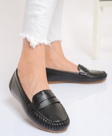 Resim Shoes Time Siyah Deri Kadın Babet 20Y 409 