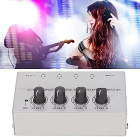 Resim Kompakt kulaklık amplifikatörü, sahne için düşük gürültülü stereo kulaklık amplifikatörü AB Fişi AC110-240V 