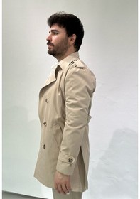 Resim Krem Erkek Trençkot Krem 