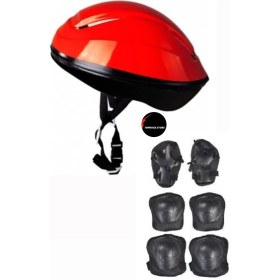 Resim Top Rock Store Çocuk Kask Dizlik Dirseklik Ellik Set 7 Parça Scooter Bisiklet Paten Kaykay Koruyucu Set 