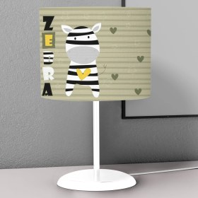 Resim instababyrooms Yeşil Zebra Desenli Çocuk Odası Dijital Baskılı Çocuk Odası Masaüstü Abajur Avize 
