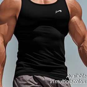 Resim Yuanle Shui OBM Erkekler için Nef Alabilen Kolsuz Atlet - Kırmızı, Yuvarlak Yaka, Esnek ve Teri Emici Koşu, Fitness ve Günlük Giyim için, Spor Salonu Atleti 