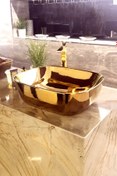 Resim Bathco Olea Rectangular Gold Tezgah Üstü Lavabo 