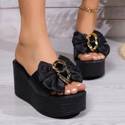 Resim Kadın Bowknot Kama Sandalet, Platform Ayakkabı Üzerinde Moda Açık Toe Slip, Yaz Dışarı Slayt Sandalet Gidiyor 