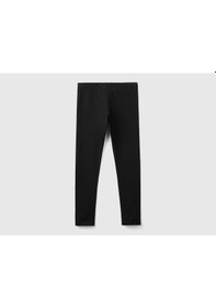 Resim United Colors Of Benetton Benetton Kız Çocuk Benetton İşlemeli Tayt Siyah 