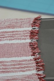 Resim 4 Kat Müslin Peştamal 90x170 Cm%100 Pamuk Peştemal Çizgili Banyo Plaj (Kırmızı) 