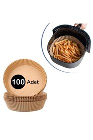 Resim RiverWorld River World Tek Kullanımlık 100 Adetlik Air Fryer Pişirme Kağıdı Yuvarlak Tabak Model 