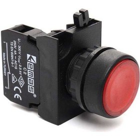 Resim Emas Cp200dk Cp Serisi Plastik 1nc Yaylı Düz Kırmızı 22 Mm Buton 